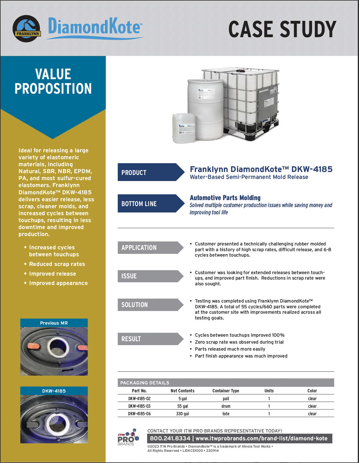 DiamondKote™ DKW-4185 Water-Based Semi-Permanent Mold Release